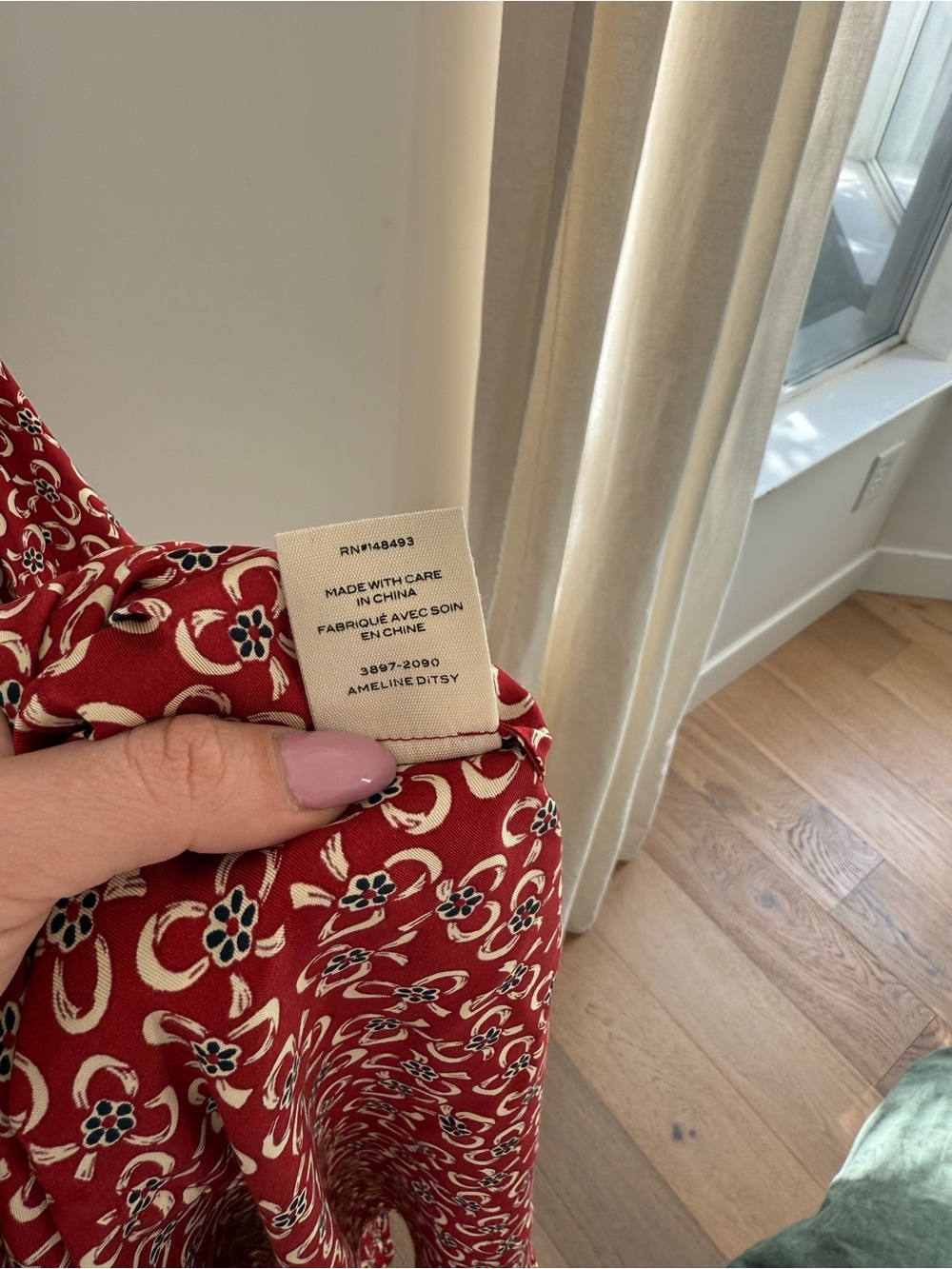 Doen Red Floral Puff-Sleeve Maxi Dress Theodora - Picture 5 of 5